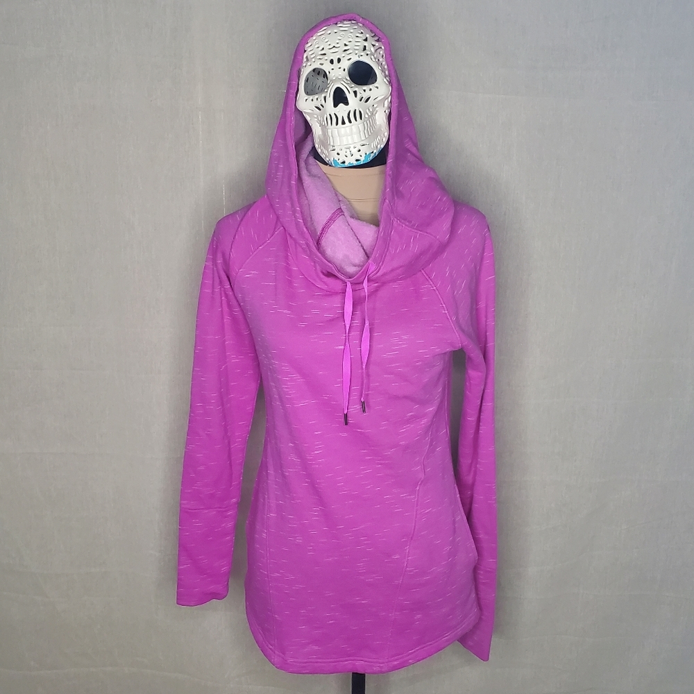 ◇ Lucy Cowl Neck Hoodie Heathered Pink Size Small